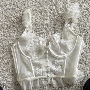 Elegant Lace Bustier Top size M off white